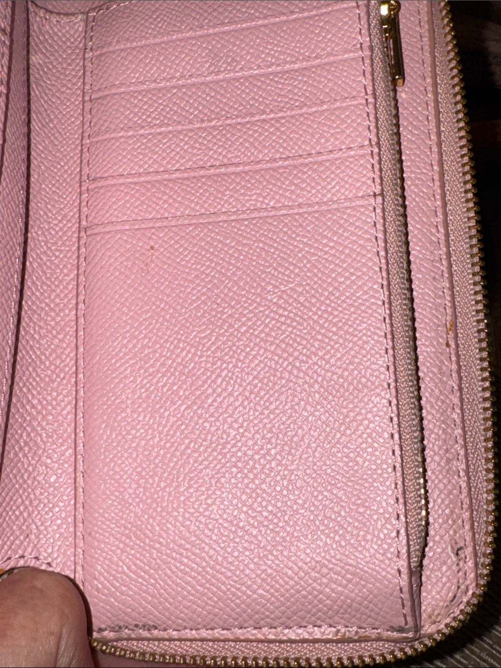 Coach Pink Zip-Around Wallet with Gold Hardware - Picture 4 of 9